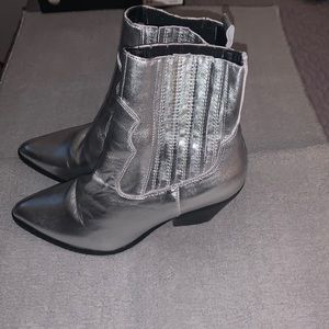 Silver ankle Cowboy boots